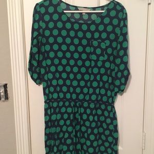 Polka dot Banana Republic drop waist dress